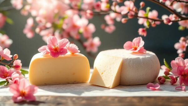 quesos de japon sakura decorado con hojas de cereza tipos de quesos del mundo